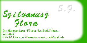 szilvanusz flora business card